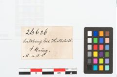 Etikett zu Bronzering (NHMW-PRAE-026636)